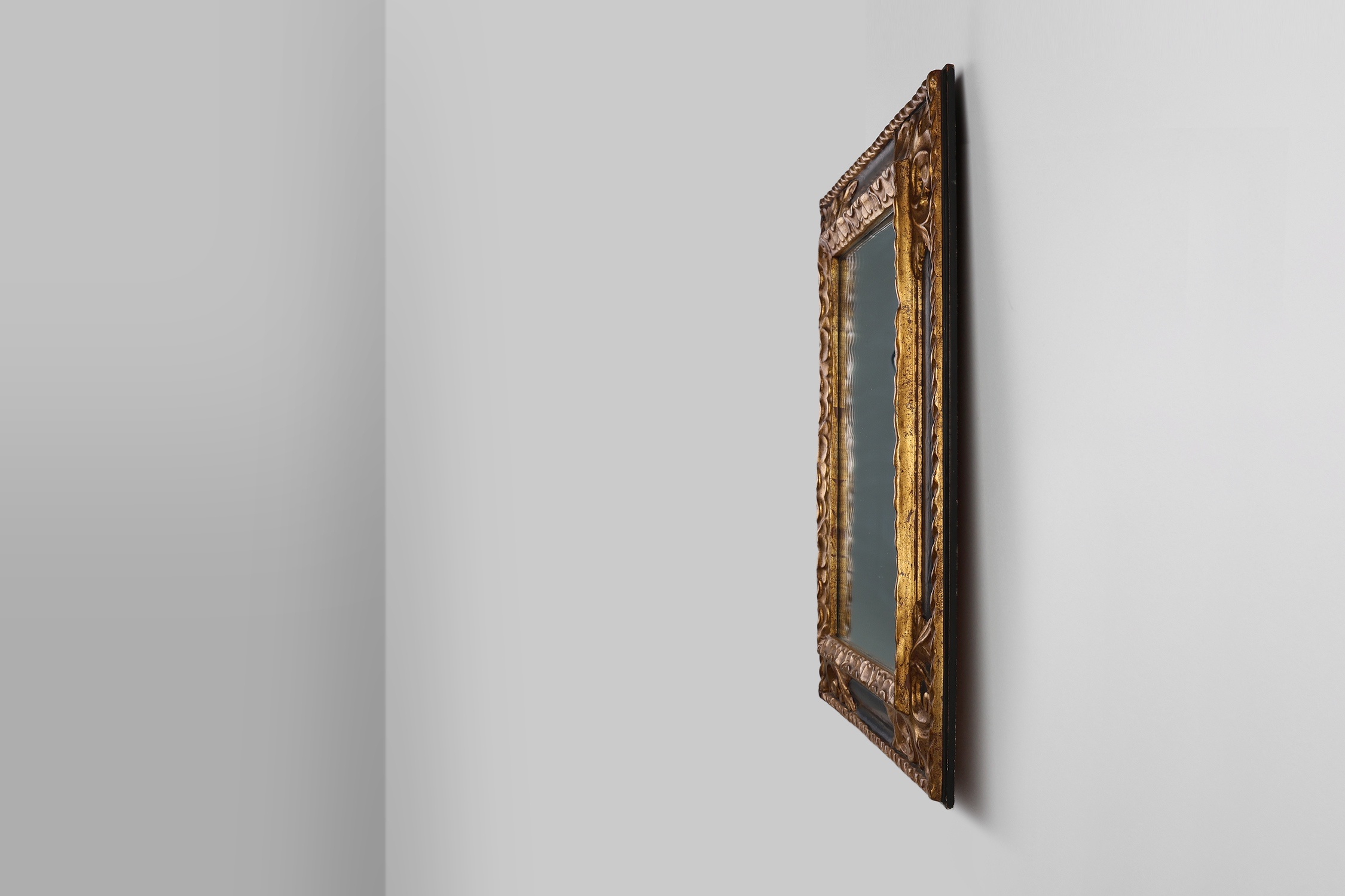 Carved Baroque Black and Giltwood Mirror, France 1850sthumbnail